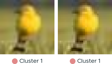 Sample image in both smooth and pixelation image sampling modes