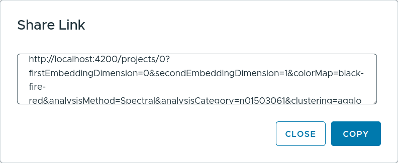 Share Link Dialog in the ViRelAy UI