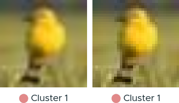 Sample image in both smooth and pixelation image sampling modes